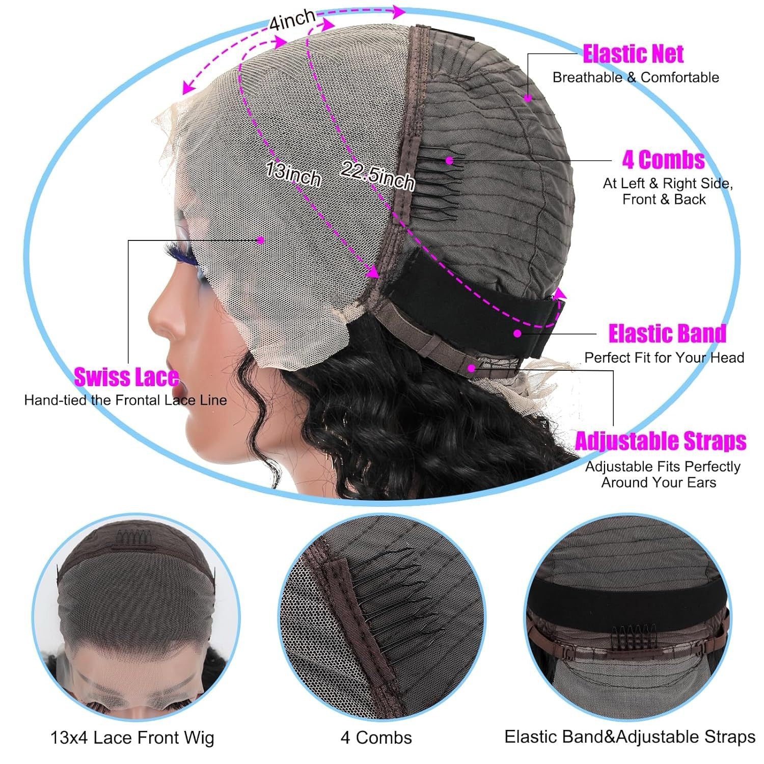 Blonde long curly wig 25"