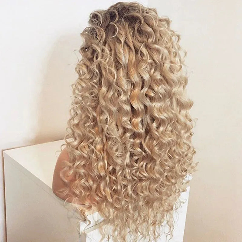 Blonde long curly wig 25"